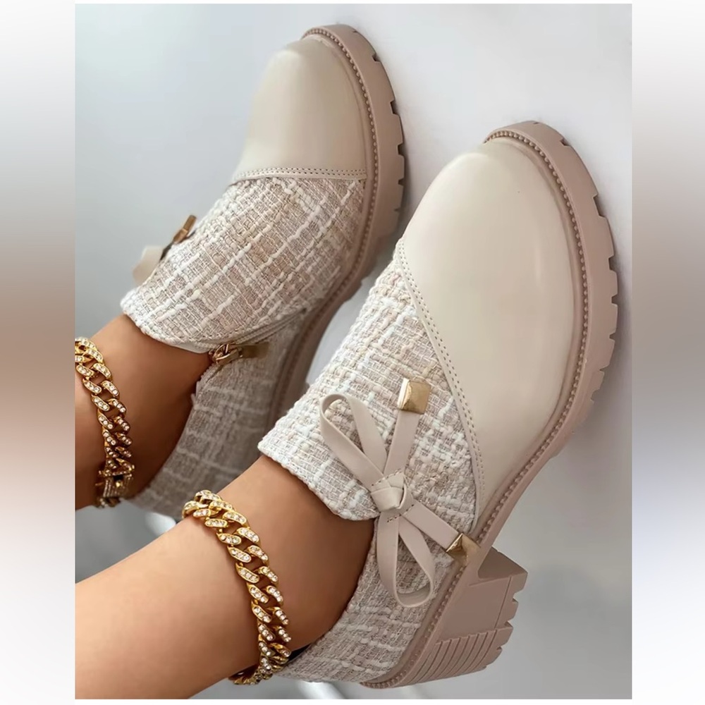 NEW! DG Tweed Patch Bowknot Chunky Heel Loafers. 245. - Picture 6 of 15